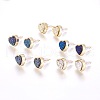 Brass Stud Earrings EJEW-J098-EG-1