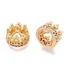 Brass Micro Pave Clear Cubic Zirconia Charms KK-T056-53G-NF-2