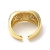 Brass Pave Cubic Zirconia  Open Cuff Rings for Women RJEW-M169-05G-2