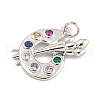 Rack Plating Brass Pave Colorful Cubic Zirconia Pendants KK-Z048-05P-2