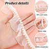   5 Yards Chiffon Pleated Lace Ribbon with Plastic Beads OCOR-PH0004-05-4