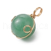 Natural Carnelian/Rose Quartz/Lapis Lazuli/Aventurine/Amethyst Round Pendants PALLOY-JF02981-4