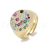 Brass Micro Pave Cubic Zirconia Finger Rings for Women RJEW-C129-09G-4