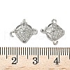 Brass Pave Clear Cubic Zirconia Fruit Connector Charms KK-Z109-01P-01-3