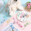 SUNNYCLUE 10Pcs 10 Colors Gradient Color Alloy Beadable Bar Keychain for DIY Crafts Jewelry Making KEYC-SC0001-19-4