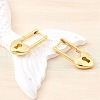 Brass Lock Hoop Earrings EJEW-Z121-03G-3