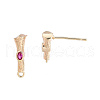 Brass Micro Pave Cubic Zirconia Stud Earring Findings KK-T062-247G-03-3