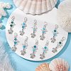 Tibetan Style Alloy & Glass Angel Pendant Decorations HJEW-JM03165-03-1