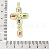 Real 18K Gold Plated Brass Micro Pave Random Color Cubic Zirconia Pendants KK-A209-07D-G-3