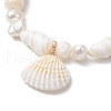 Summer Beach Natural Clam Shell Charm Anklets AJEW-AN00685-4
