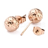 Ion Plating(IP) Textured Round Bead 304 Stainless Steel Stud Earring Findings EJEW-O104-01RG-3