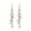 Glass Teardrop Cluster Dangle Earrings EJEW-JE05215-01-1