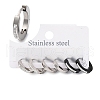 3 Pairs 3 Styles 304 Stainless Steel Clay Crystal Rhinestone Huggie Hoop Earrings for Women EJEW-K279-08A-P-1