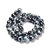 Electroplated Natural Fire Crackle Agate Round Beads Strands G-G0006-A02-06-3