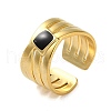 304 Stainless Steel Enamel Cuff Rings RJEW-M171-06G-1