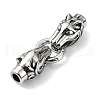 Tibetan Style 304 Stainless Steel Spring Gate Rings FIND-Z046-04AS-04-2