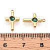 Ion Plating(IP) 304 Stainless Steel Micro Pave Cubic Zirconia Charms STAS-N110-01G-G-3
