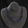Natural Sodalite Chip Beaded Necklaces for Men Women NJEW-G159-01F-1