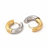 Two Tone 304 Stainless Steel Huggie Hoop Earrings for Women EJEW-C011-07D-2