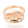 Oval Brass Finger Ring Settings KK-T076-37G-2