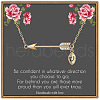 Brass Micro Pave Clear Cubic Zirconia Arrow with Letter Pendant Necklaces FS-WG43978-21-1