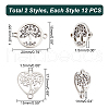 Unicraftale 24Pcs 2 Styles 201 Stainless Steel Connector Charms STAS-UN0042-38-3