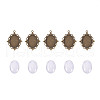 40x30mm Oval Clear Glass Cabochon Covers and Alloy Pendant Cabochon Settings DIY-X0151-AB-FF-1