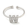 Rack Plating Brass Open Cuff Rings for Women RJEW-F162-02P-W-2