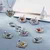 8Pcs 4 Colors Glass Pendants FIND-SZ0003-02-4