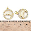 Brass Micro Pave Clear Cubic Zirconia Pendants KK-L213-025G-3