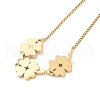 Resin Clover Link Anklet with Ion Plating(IP) 304 Stainless Steel Box Chains for Women AJEW-A046-05G-3
