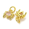 Rack Plating Brass Micro Pave Cubic Zirconia Spider Charms ZIRC-I065-02B-2