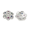 Brass Micro Pave Colorful Cubic Zirconia Bead Caps KK-V015-30P-1