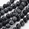 Natural Snowflake Obsidian Beads Strands G-D674-10mm-1