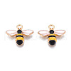 Light Gold Plated Alloy Enamel Pendants ENAM-R136-49-2