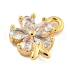 Brass Micro Pave Clear Cubic Zirconia Pendants KK-U015-10G-2