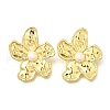 Flower Brass Stud Earrings EJEW-F358-03A-G-4