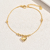 Brass Heart Charm Anklets for Women Casual Holiday Jewelry WS8352-5