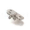Brass Micro Pave Clear Cubic Zirconia Spacer Bars KK-C031-47P-2