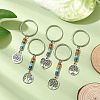 Natural Lapis Lazuli Green Aventurine Tiger Eye Red Jasper Lepidolite Howlite Red Aventurine & Alloy Keychain KEYC-JKC00813-2