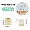 FIBLOOM 100Pcs Brass Beads KK-FI0001-03B-2