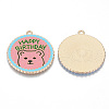 Alloy Enamel Pendants X-ENAM-T011-44KC-RS-2