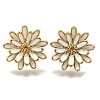 304 Stainless Steel Flowers Stud Earrings for Women EJEW-R023-02G-4
