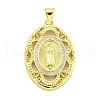 Rack Plating Brass Micro Pave Clear Cubic Zirconia Pendants KK-B091-21G-04-1