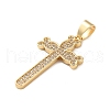Brass Micro Micro Pave Clear Cubic Zirconia Pendants KK-A212-01D-G-2