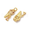 Brass Micro Pave Cubic Zirconia Pendants KK-U073-09G-2