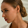 S925 Sterling Silver Clover with Chain Charm Hoop Earrings MJ2437-1-1