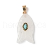 Natural Quartz Crystal & Synthetic Turquoise Carved Pendants G-Z084-01G-01-1