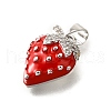 Brass Micro Pave Clear Cubic Zirconia with Enamel Pendants KK-G529-04P-2