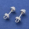 Brass Micro Pave Clear Cubic Zirconia Connector Charms KK-B134-43S-2